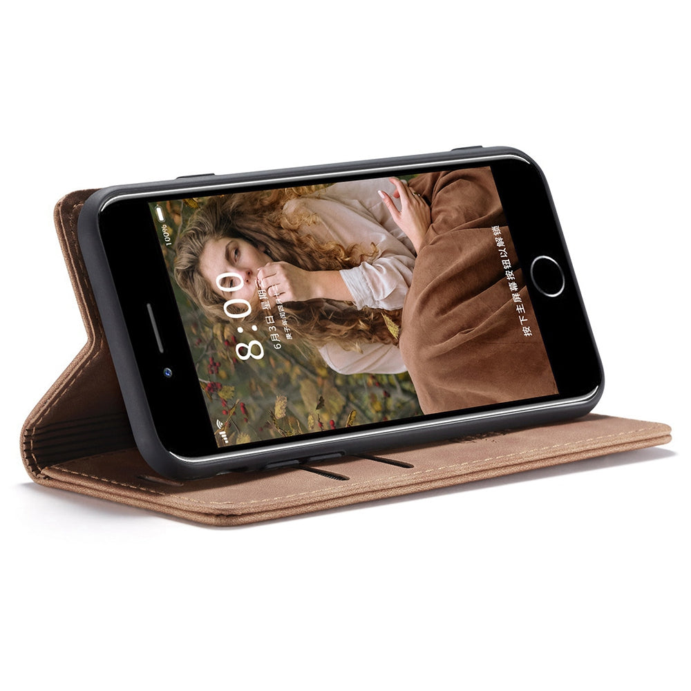 CASEME 013 Series PU Leather Mobile Phone Shell with Wallet Stand for iPhone 8/7/SE (2020)/SE (2022) 4.7 inch