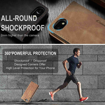 CASEME 013 Series PU Leather Mobile Phone Shell with Wallet Stand for iPhone 8/7/SE (2020)/SE (2022) 4.7 inch
