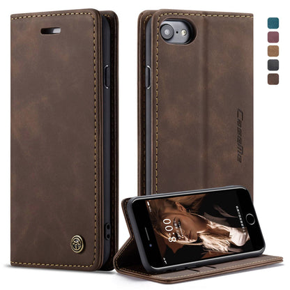 CASEME 013 Series PU Leather Mobile Phone Shell with Wallet Stand for iPhone 8/7/SE (2020)/SE (2022) 4.7 inch