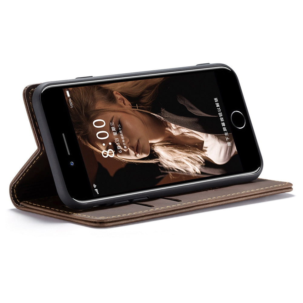 CASEME 013 Series PU Leather Mobile Phone Shell with Wallet Stand for iPhone 8/7/SE (2020)/SE (2022) 4.7 inch