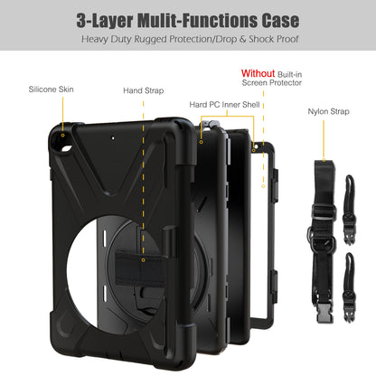 [X-Shape] PC + TPU 360-degree Swivel Kickstand Case with Hand Strap for iPad mini (2019) 7.9 inch / mini 4