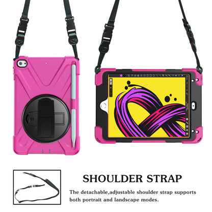 [X-Shape] PC + TPU 360-degree Swivel Kickstand Case with Hand Strap for iPad mini (2019) 7.9 inch / mini 4