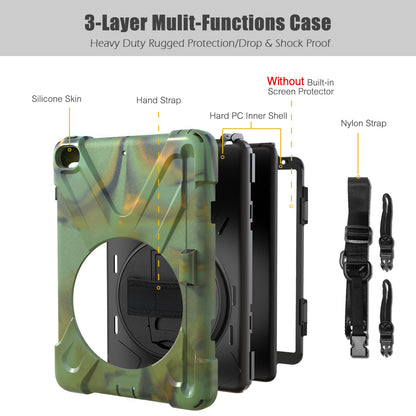 [X-Shape] PC + TPU 360-degree Swivel Kickstand Case with Hand Strap for iPad mini (2019) 7.9 inch / mini 4