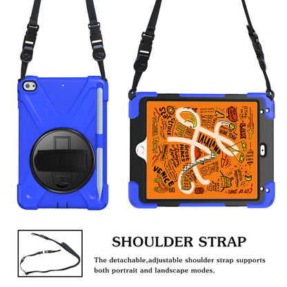 [X-Shape] PC + TPU 360-degree Swivel Kickstand Case with Hand Strap for iPad mini (2019) 7.9 inch / mini 4