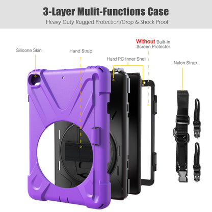 [X-Shape] PC + TPU 360-degree Swivel Kickstand Case with Hand Strap for iPad mini (2019) 7.9 inch / mini 4