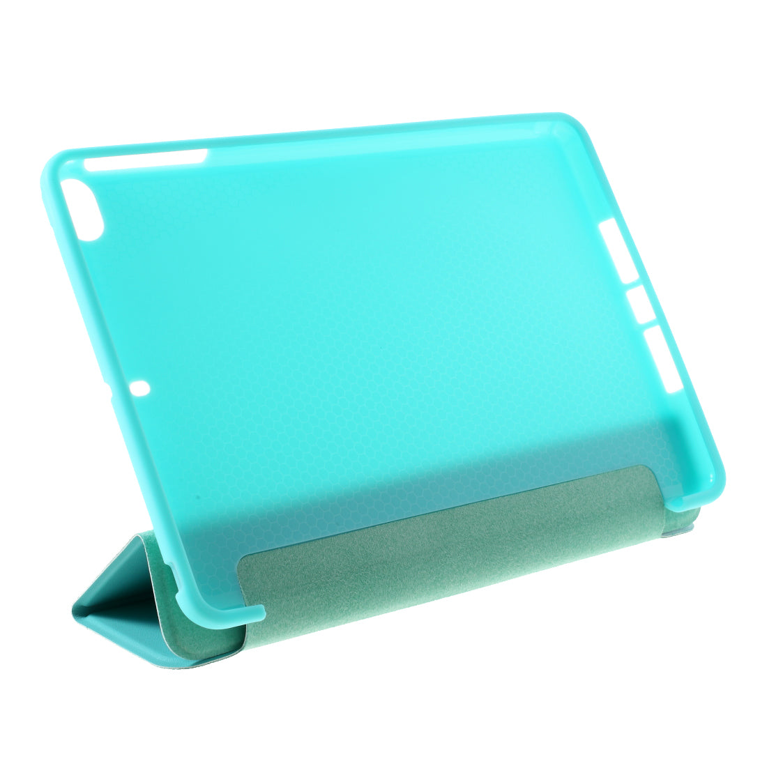 For iPad mini (2019) 7.9 inch Tri-fold Stand Silicone + Leather Tablet Shell