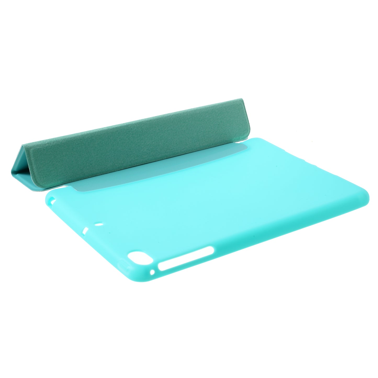 For iPad mini (2019) 7.9 inch Tri-fold Stand Silicone + Leather Tablet Shell