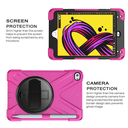 [X-Shape] PC + TPU 360-degree Swivel Kickstand Case with Hand Strap for iPad mini (2019) 7.9 inch / iPad mini 4