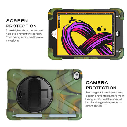 [X-Shape] PC + TPU 360-degree Swivel Kickstand Case with Hand Strap for iPad mini (2019) 7.9 inch / iPad mini 4
