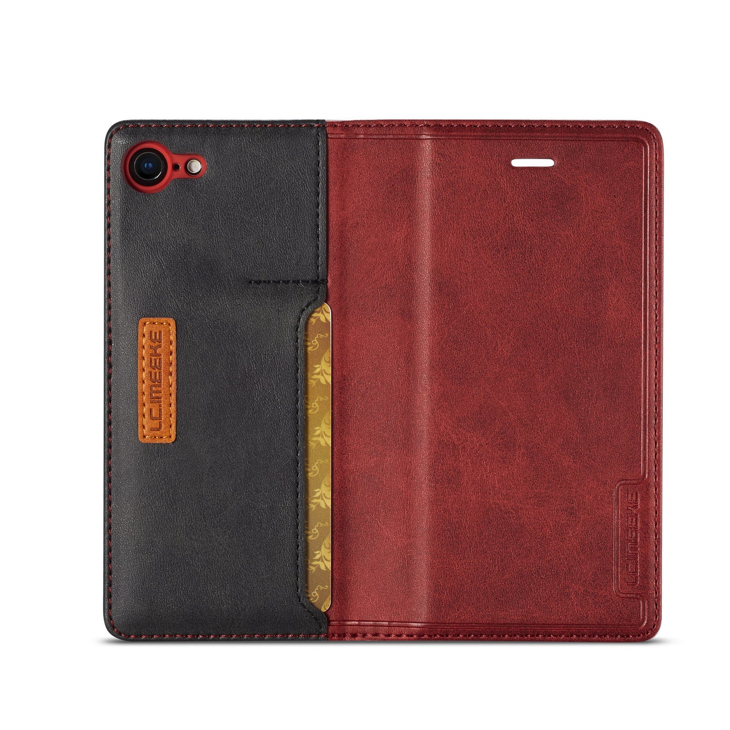 LC.IMEEKE Retro Style Leather Card Holder Case for iPhone 8/7/SE (2020)/SE (2022) 4.7 inch