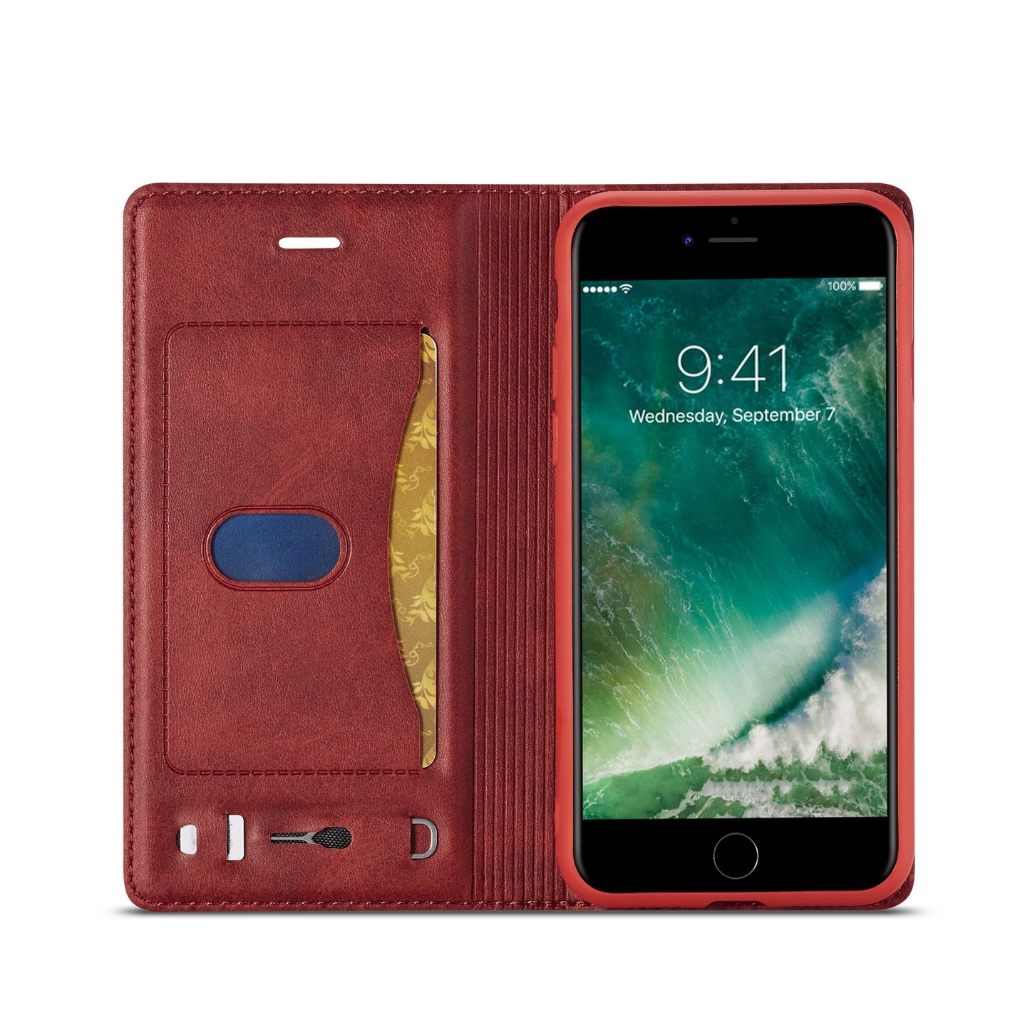 LC.IMEEKE Retro Style Leather Card Holder Case for iPhone 8/7/SE (2020)/SE (2022) 4.7 inch