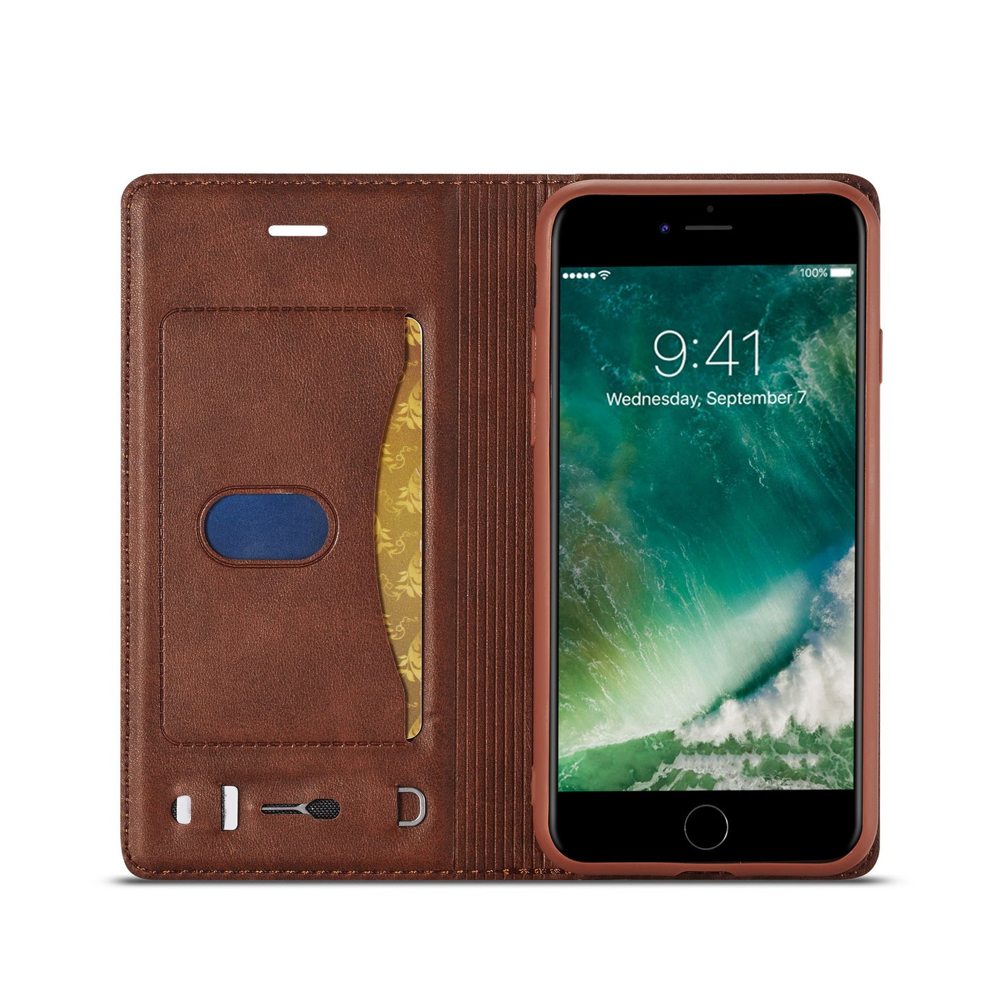 LC.IMEEKE Retro Style Leather Card Holder Case for iPhone 8/7/SE (2020)/SE (2022) 4.7 inch