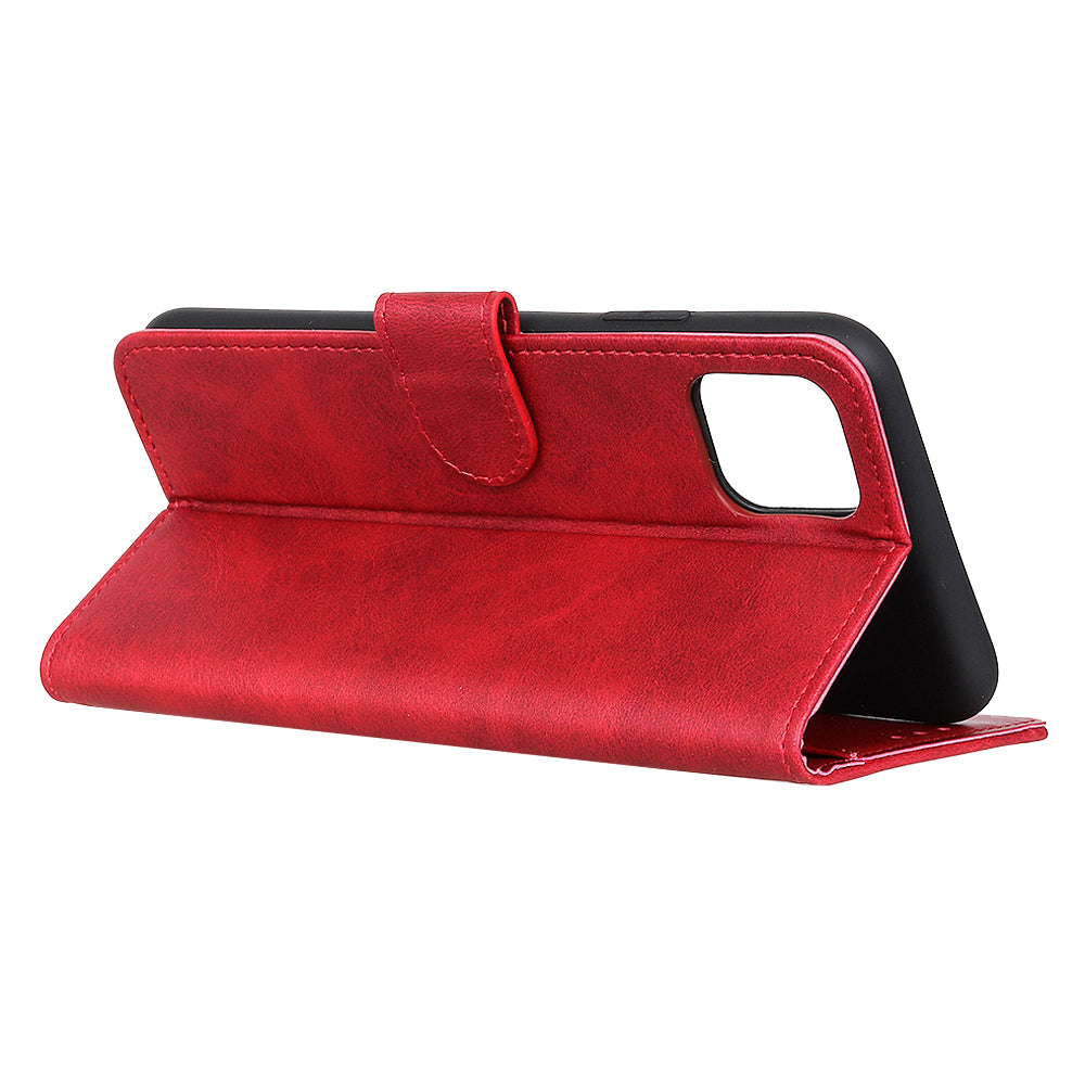 Matte Skin Wallet Leather Stand Phone Casing for iPhone 11 6.1 inch (2019)