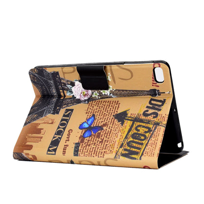 Shock-proof Pattern Printing Card Slot Stand PU Leather Tablet Cover for iPad Mini / Mini 2 / Mini 3 / Mini 4 / mini (2019) 7.9 inch