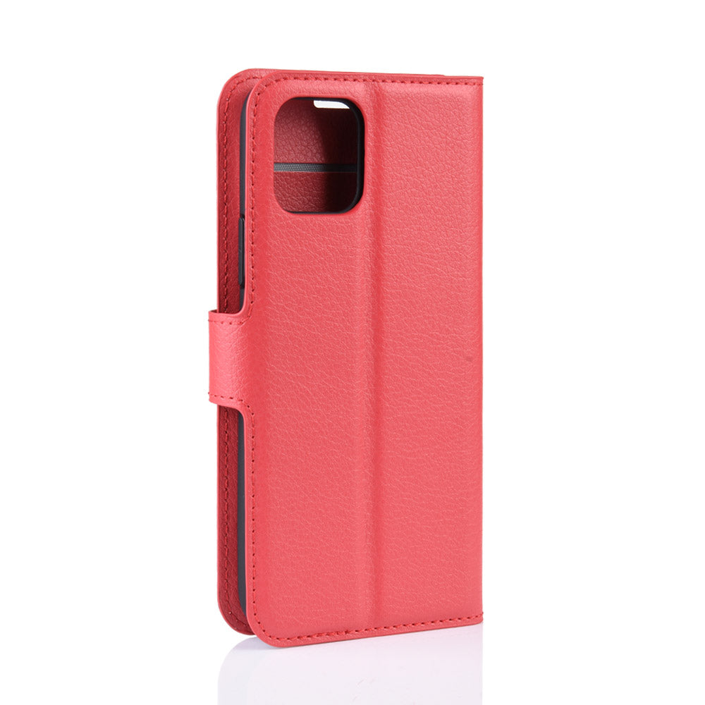 Litchi Skin Leather Wallet Stand Case for iPhone 11 6.1 inch (2019) with Soft TPU Inner Case
