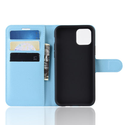 Litchi Skin Leather Wallet Stand Case for iPhone 11 6.1 inch (2019) with Soft TPU Inner Case