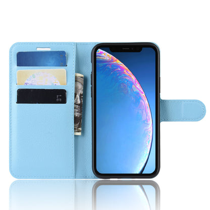 Litchi Skin Leather Wallet Stand Case for iPhone 11 6.1 inch (2019) with Soft TPU Inner Case