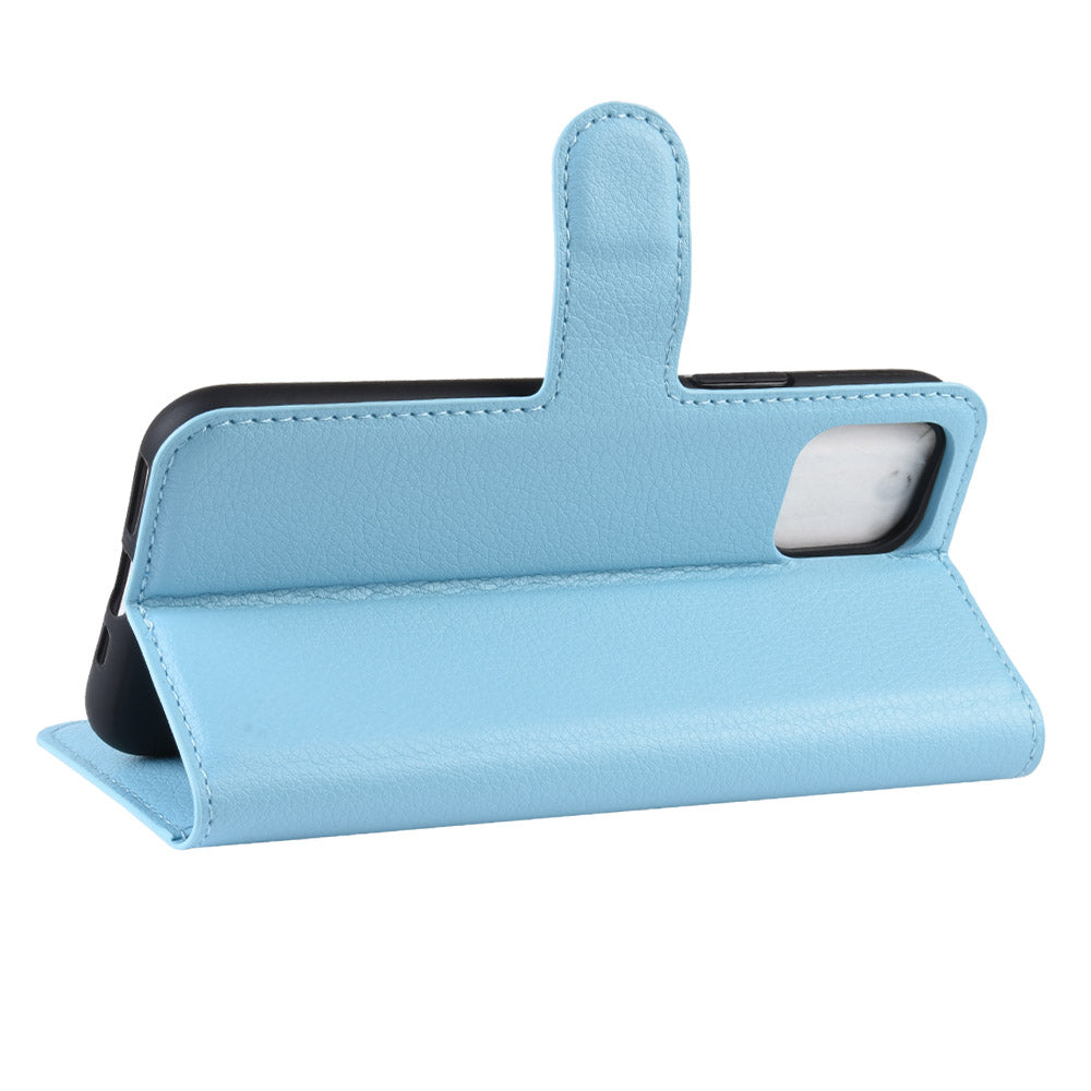 Litchi Skin Leather Wallet Stand Case for iPhone 11 6.1 inch (2019) with Soft TPU Inner Case