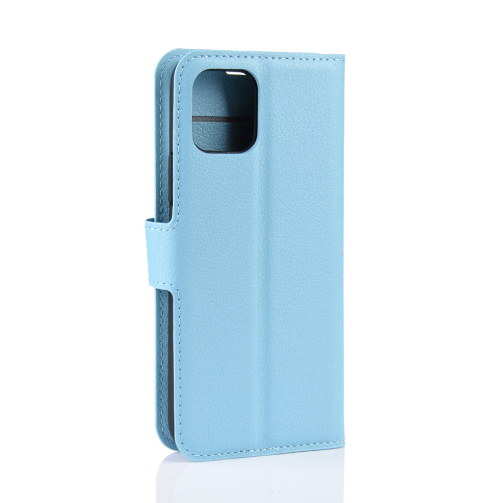 Litchi Skin Leather Wallet Stand Case for iPhone 11 6.1 inch (2019) with Soft TPU Inner Case
