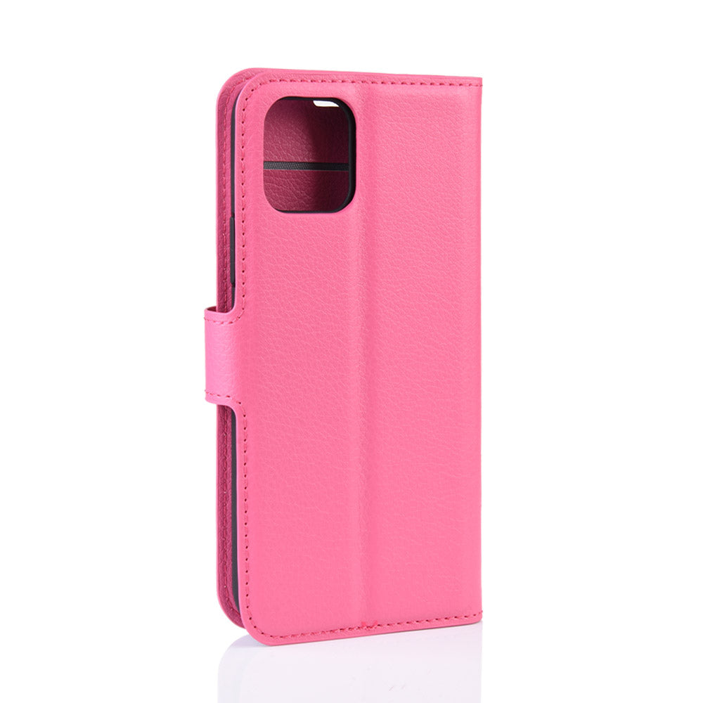 Litchi Skin Leather Wallet Stand Case for iPhone 11 6.1 inch (2019) with Soft TPU Inner Case
