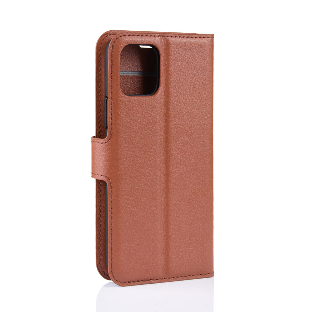 Litchi Skin Leather Wallet Stand Case for iPhone 11 6.1 inch (2019) with Soft TPU Inner Case