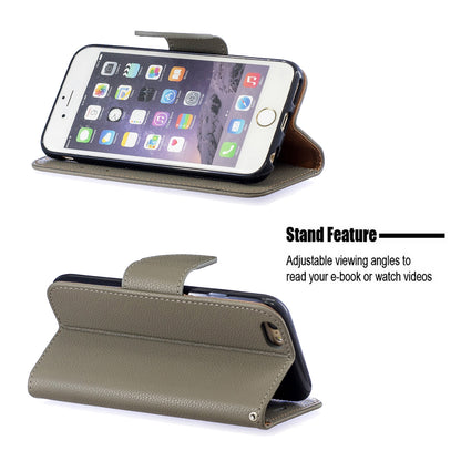 Litchi Texture Leather Wallet Stand Case for iPhone 6/6S