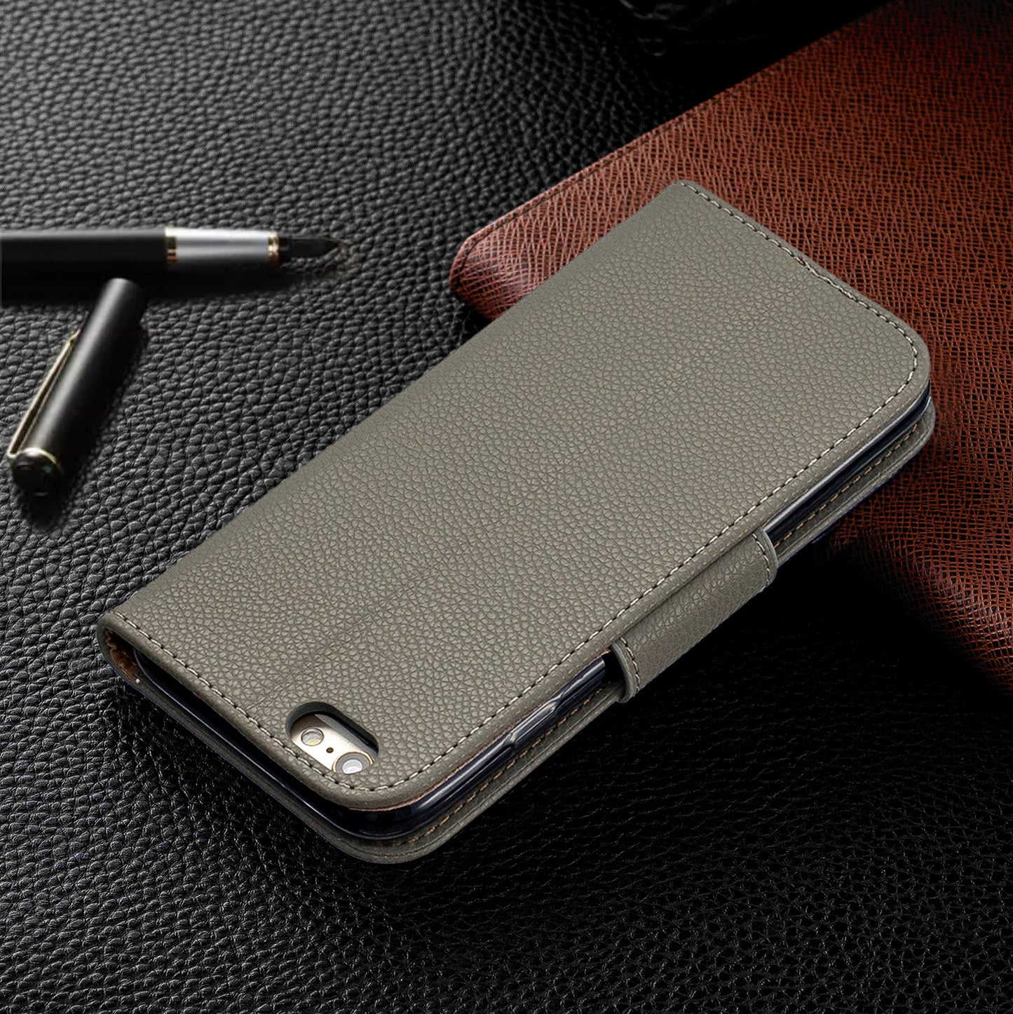 Litchi Texture Leather Wallet Stand Case for iPhone 6/6S