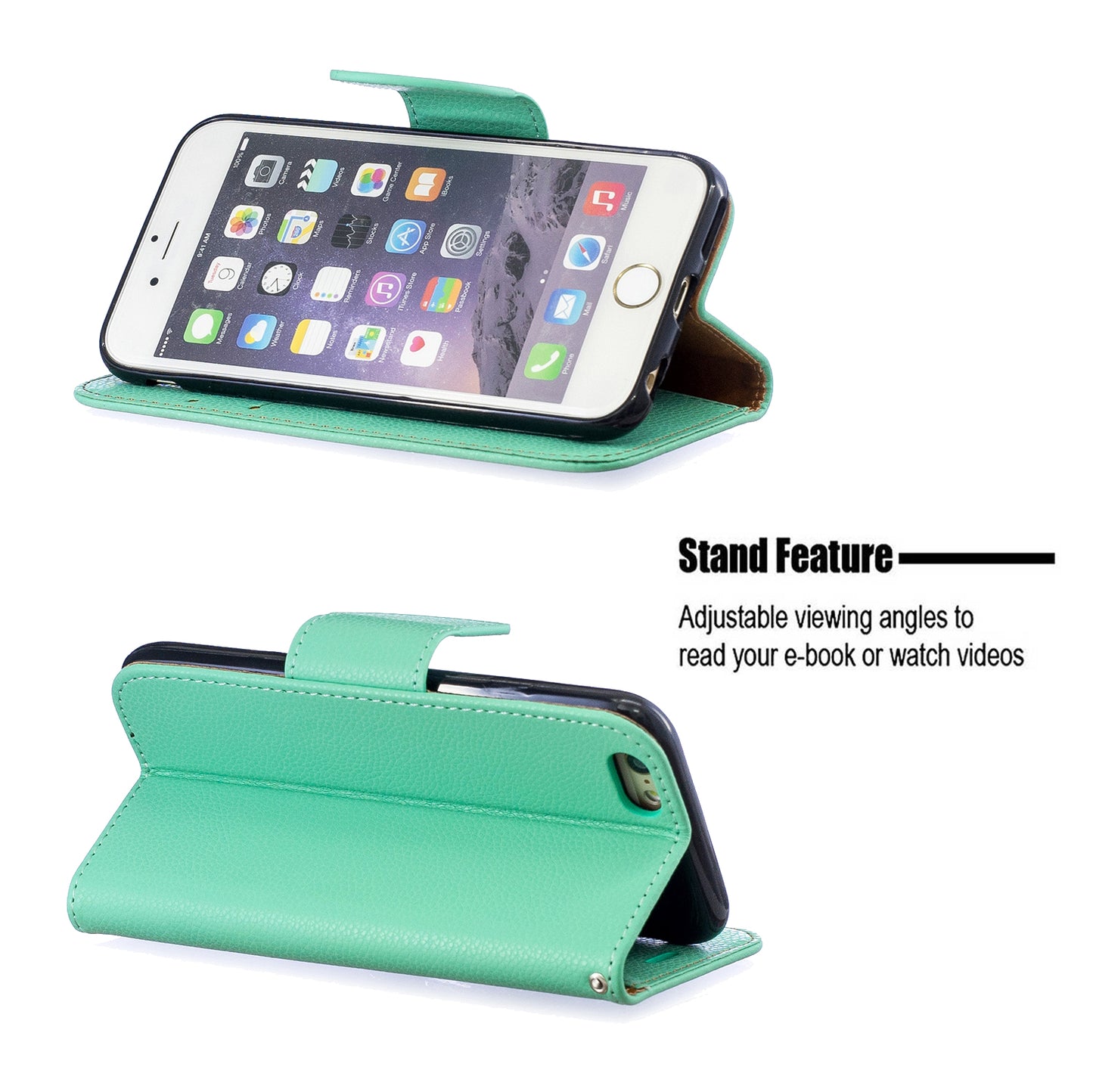 Litchi Texture Leather Wallet Stand Case for iPhone 6/6S