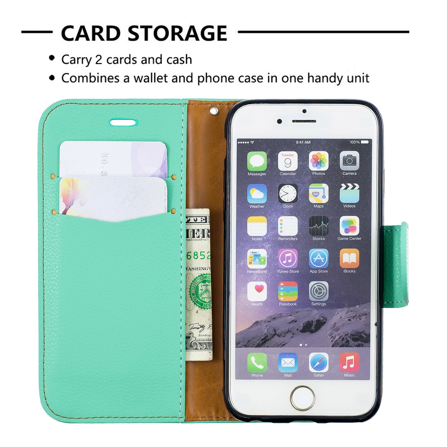 Litchi Texture Leather Wallet Stand Case for iPhone 6/6S