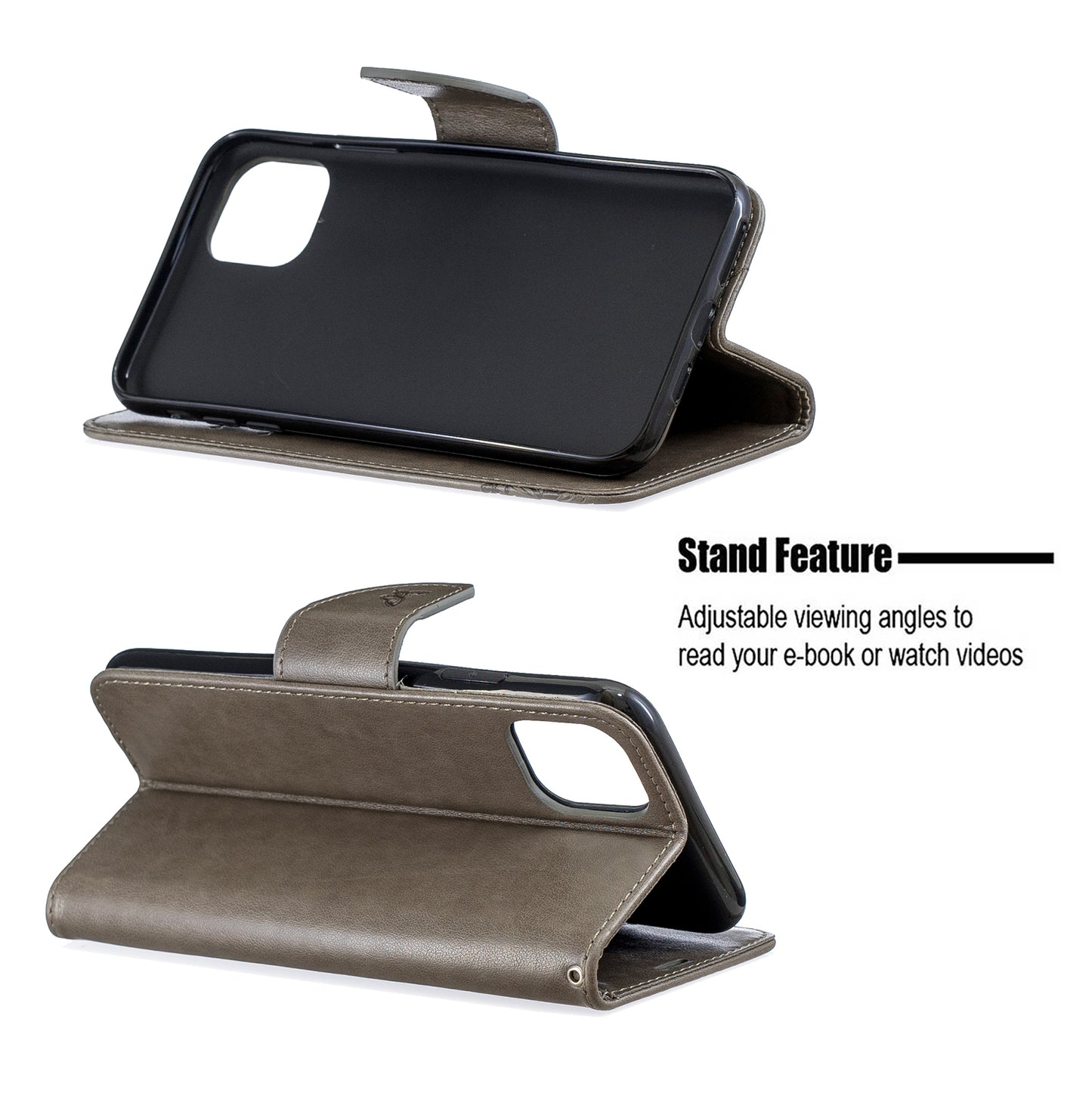 Imprint Butterfly Leather Wallet Phone Case for iPhone 11 Pro Max 6.5 inch (2019)