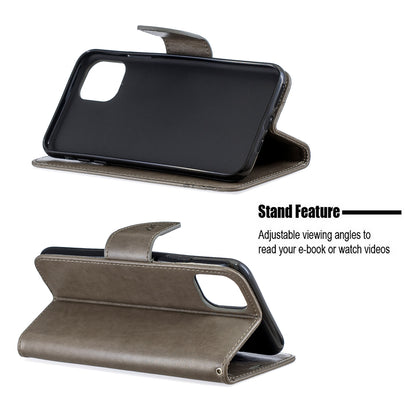 Imprint Butterfly Leather Wallet Phone Case for iPhone 11 Pro Max 6.5 inch (2019)