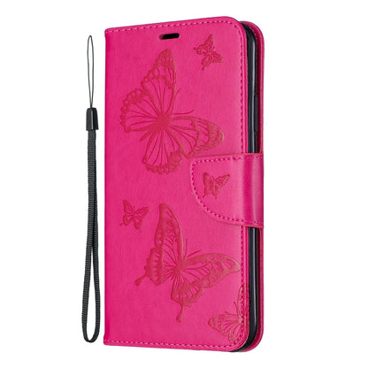 Imprint Butterfly Leather Wallet Phone Case for iPhone 11 Pro Max 6.5 inch (2019)