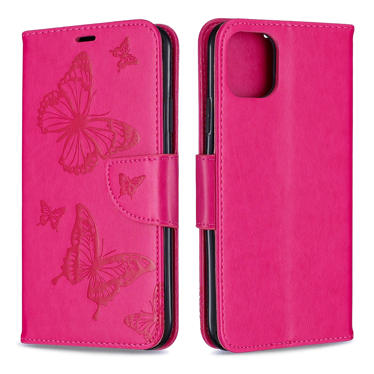Imprint Butterfly Leather Wallet Phone Case for iPhone 11 Pro Max 6.5 inch (2019)