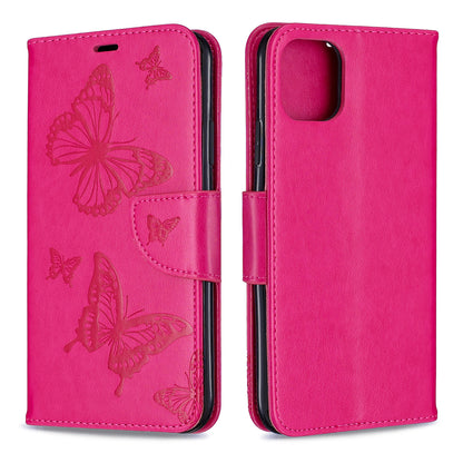 Imprint Butterfly Leather Wallet Phone Case for iPhone 11 Pro Max 6.5 inch (2019)