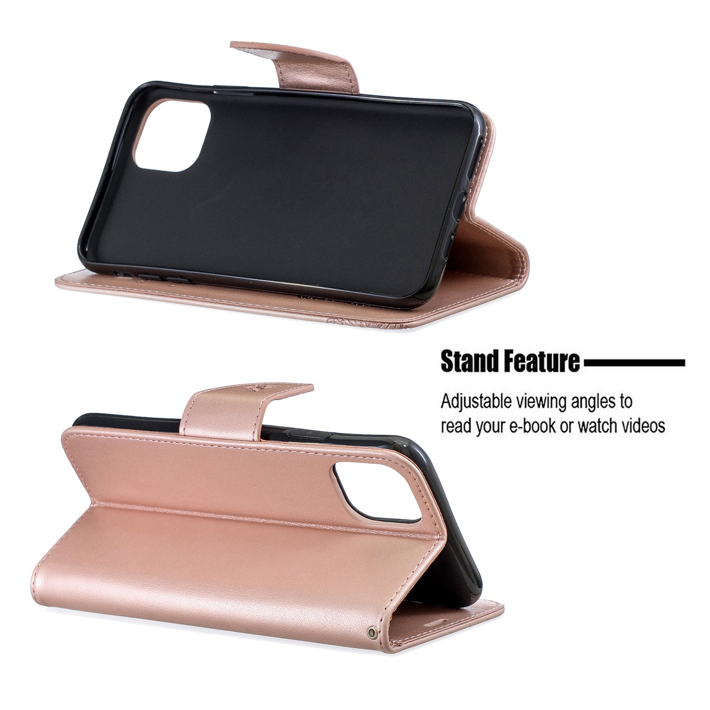 Imprint Butterfly Leather Wallet Phone Case for iPhone 11 Pro Max 6.5 inch (2019)