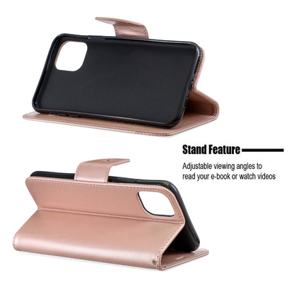 Imprint Butterfly Leather Wallet Phone Case for iPhone 11 Pro Max 6.5 inch (2019)