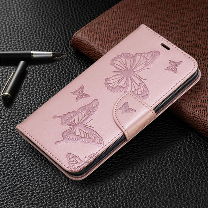 Imprint Butterfly Leather Wallet Phone Case for iPhone 11 Pro Max 6.5 inch (2019)