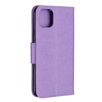 Imprint Butterfly Leather Wallet Phone Case for iPhone 11 Pro Max 6.5 inch (2019)
