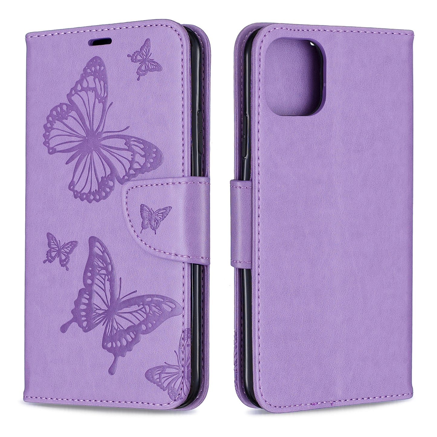 Imprint Butterfly Leather Wallet Phone Case for iPhone 11 Pro Max 6.5 inch (2019)