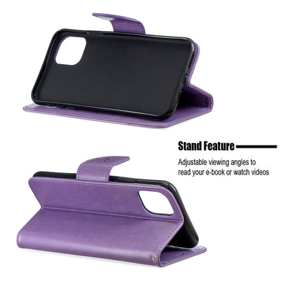 Imprint Butterfly Leather Wallet Phone Case for iPhone 11 Pro Max 6.5 inch (2019)