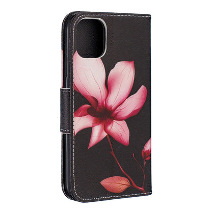 Pattern Printing Cross Texture Wallet Stand Flip Leather Case for iPhone 11 6.1 inch (2019)