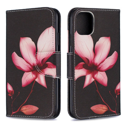 Pattern Printing Cross Texture Wallet Stand Flip Leather Case for iPhone 11 6.1 inch (2019)
