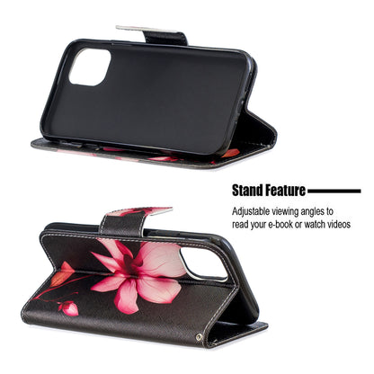 Pattern Printing Cross Texture Wallet Stand Flip Leather Case for iPhone 11 6.1 inch (2019)