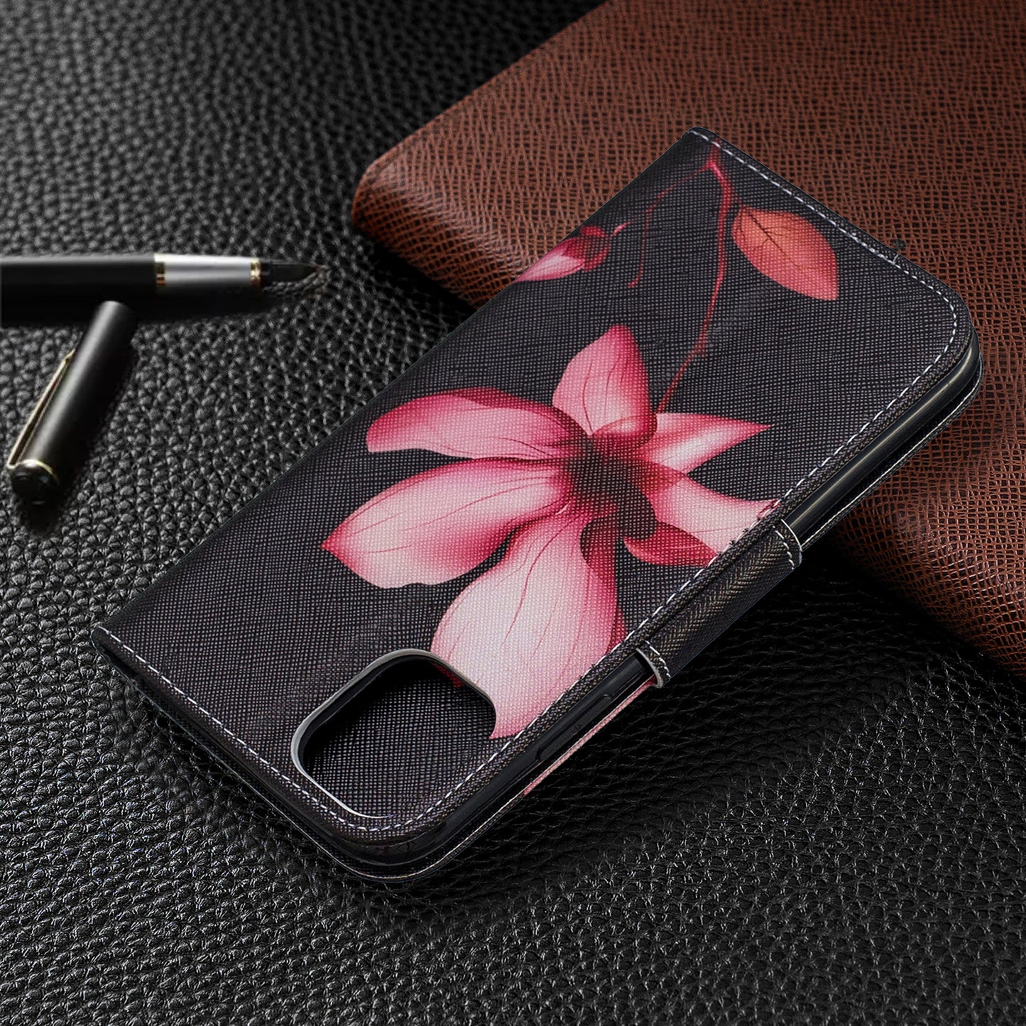 Pattern Printing Cross Texture Wallet Stand Flip Leather Case for iPhone 11 6.1 inch (2019)