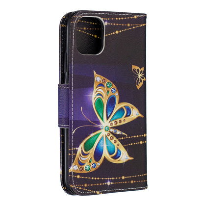 Pattern Printing Cross Texture Wallet Stand Flip Leather Case for iPhone 11 6.1 inch (2019)