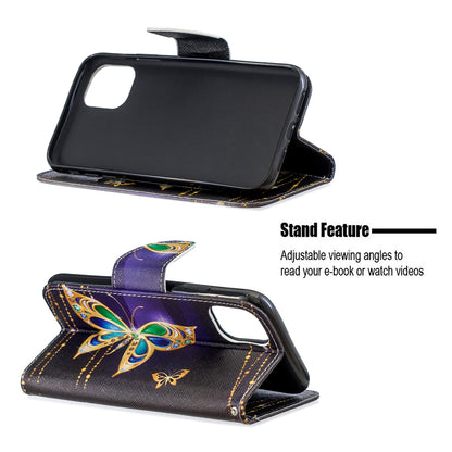 Pattern Printing Cross Texture Wallet Stand Flip Leather Case for iPhone 11 6.1 inch (2019)