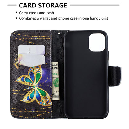Pattern Printing Cross Texture Wallet Stand Flip Leather Case for iPhone 11 6.1 inch (2019)