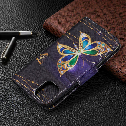 Pattern Printing Cross Texture Wallet Stand Flip Leather Case for iPhone 11 6.1 inch (2019)