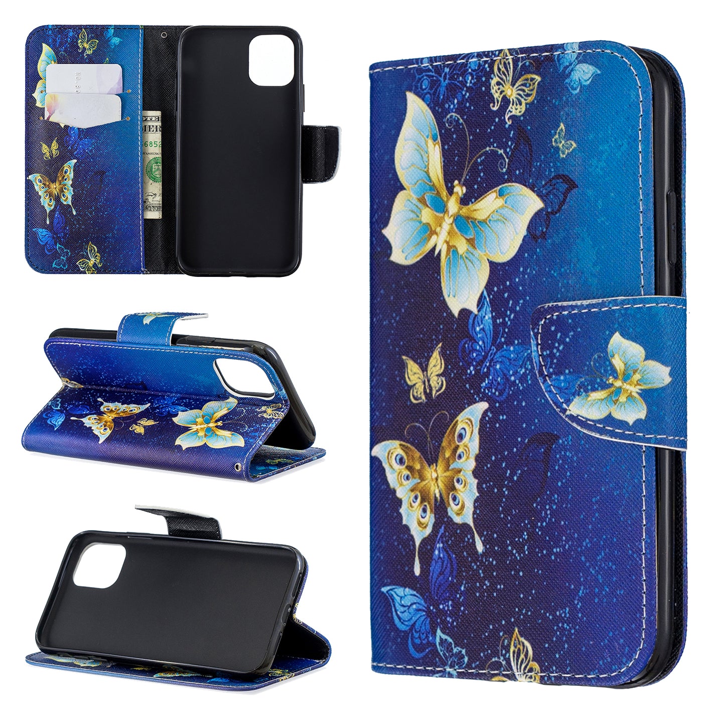 Pattern Printing Cross Texture Wallet Stand Flip Leather Case for iPhone 11 6.1 inch (2019)