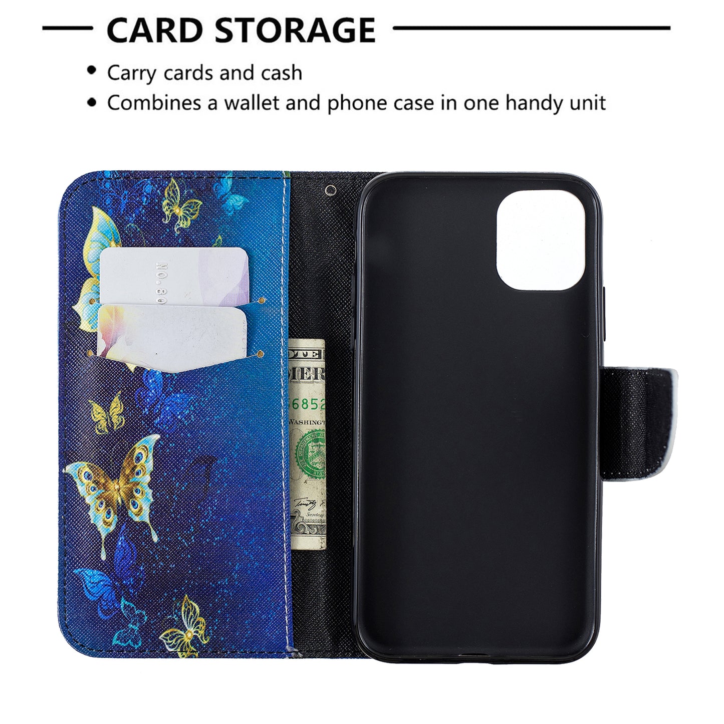Pattern Printing Cross Texture Wallet Stand Flip Leather Case for iPhone 11 6.1 inch (2019)